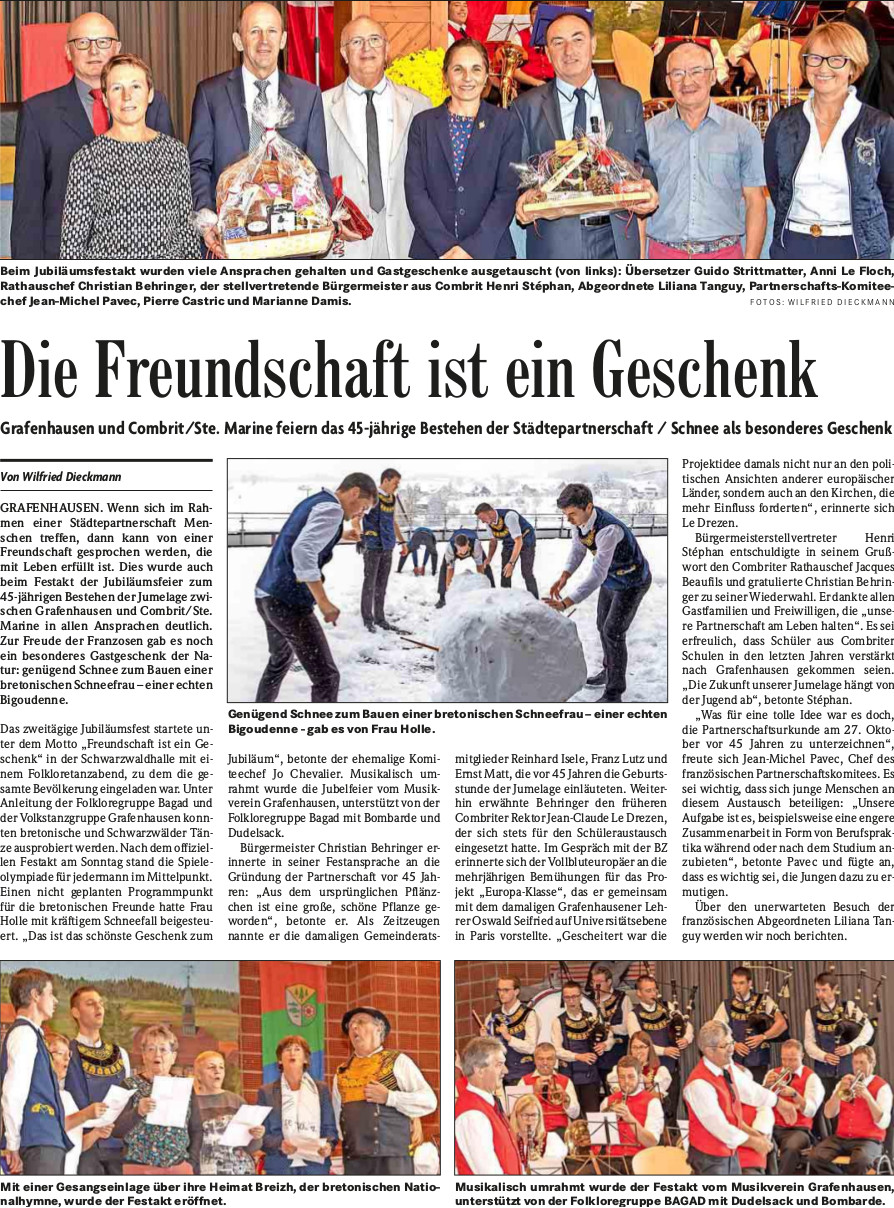 badische zeitung de 30.10.2018die freundschaft ist ein geschenk